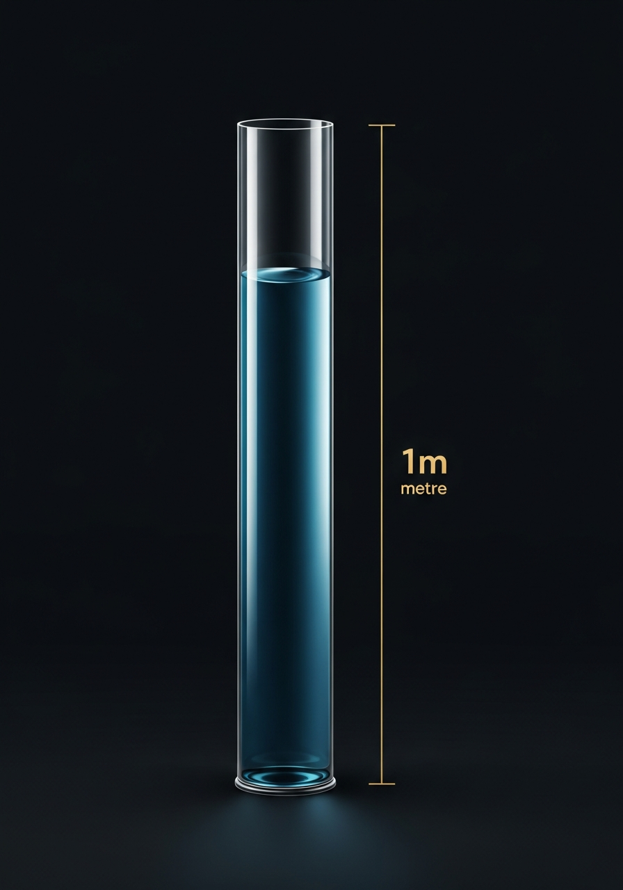 Diagram of a 1 metre water column representing the IPX8 test pressure